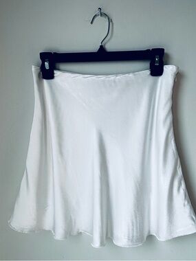Socialite White Satin Mini Skirt